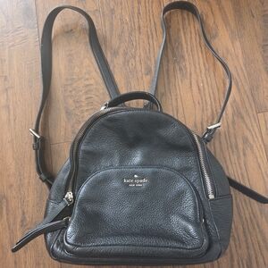 kate spade Black Pebbled Leather Mini Backpack